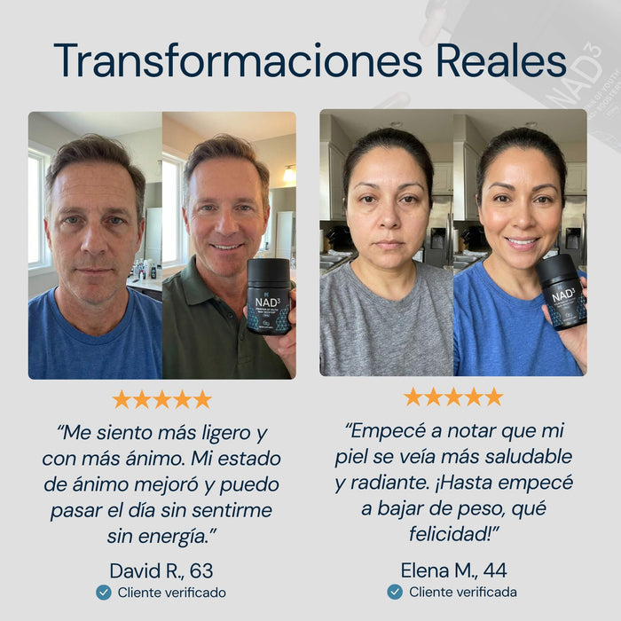 NAD3® 30 • Un suplemento dietético totalmente natural NAD+ Booster® (suministro para 15 días)