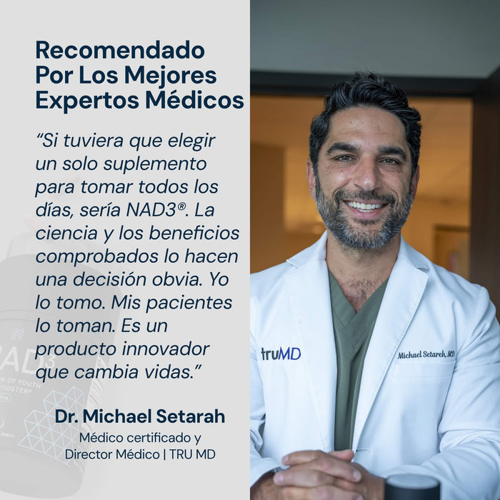 NAD3® 30 • Un suplemento dietético totalmente natural NAD+ Booster® (suministro para 15 días)